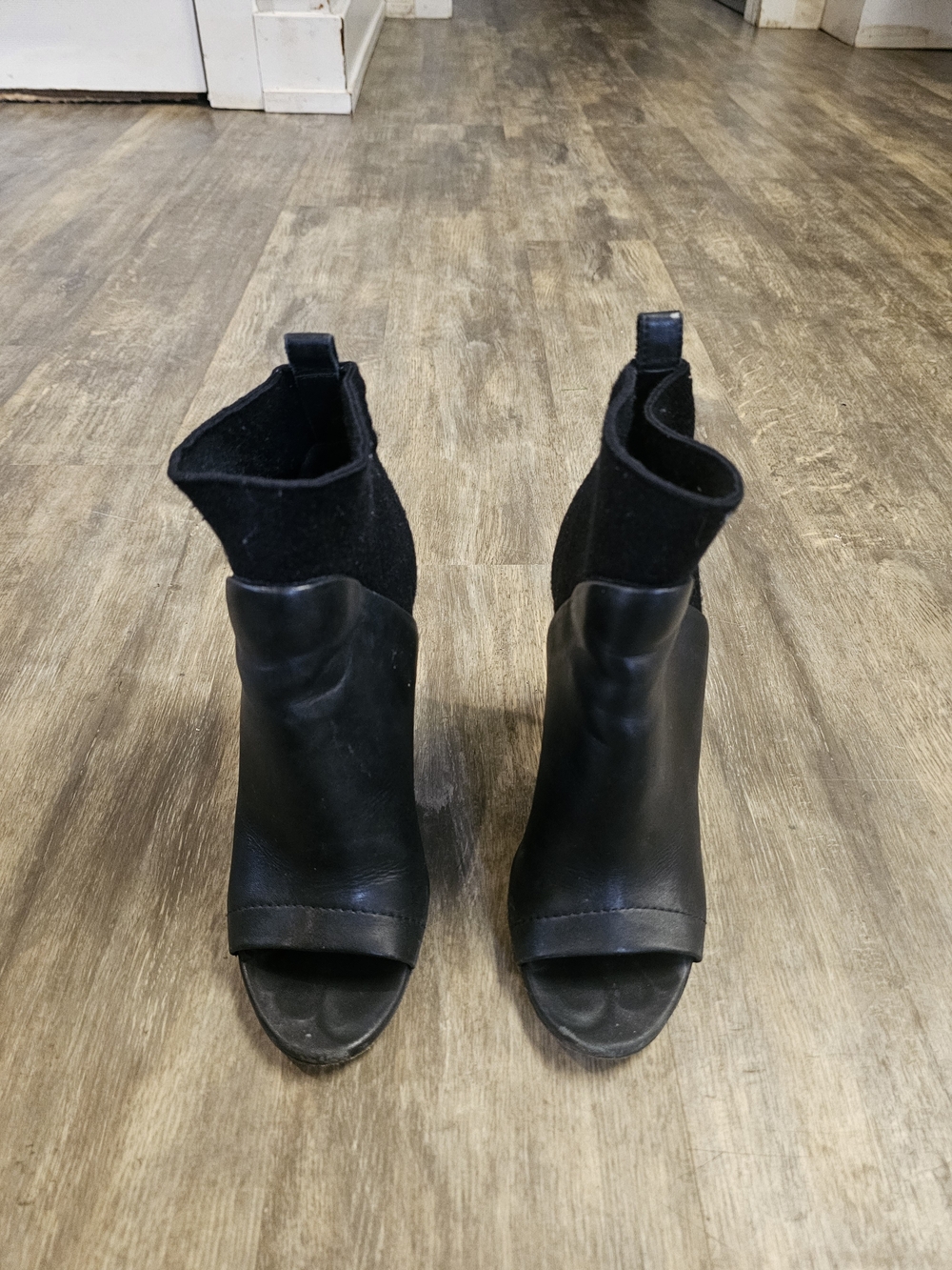 Vince Black Open-Toe Ankle Booties